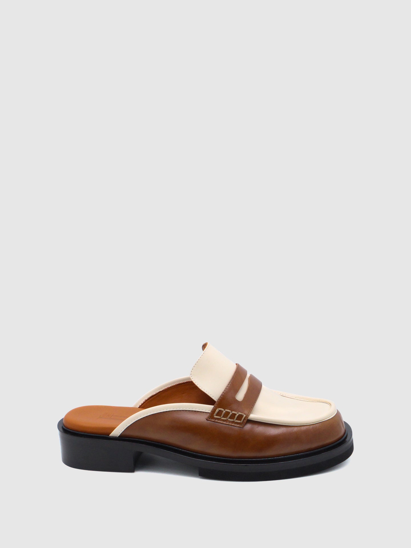 JJ Heitor Camel/Off White Slip-on Mules