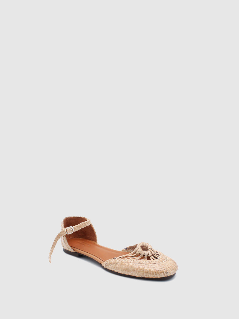JJ Heitor Beige Round Toe Sandals