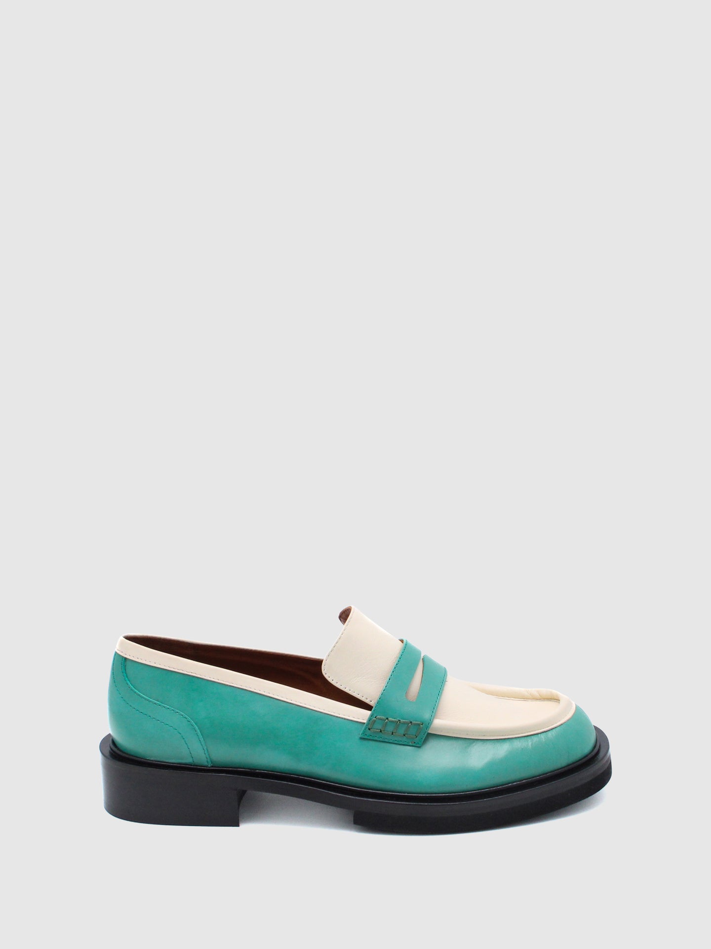 JJ Heitor Green White Oxford Loafers