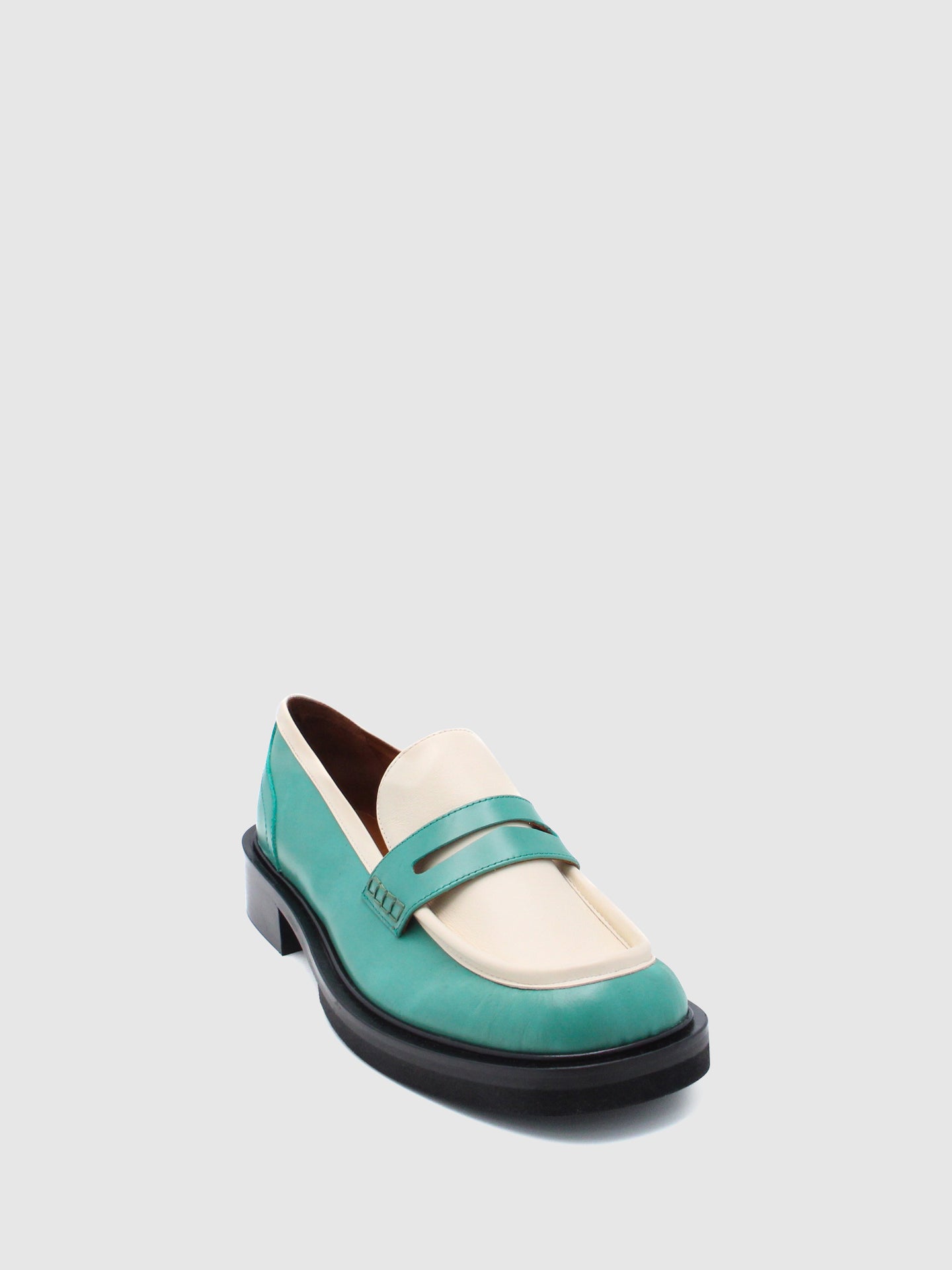 JJ Heitor Green White Oxford Loafers