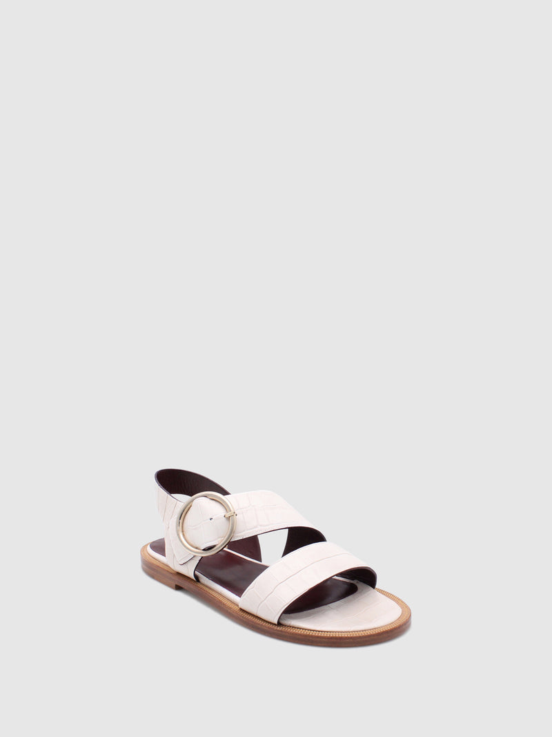 JJ Heitor White Crossover Sandals