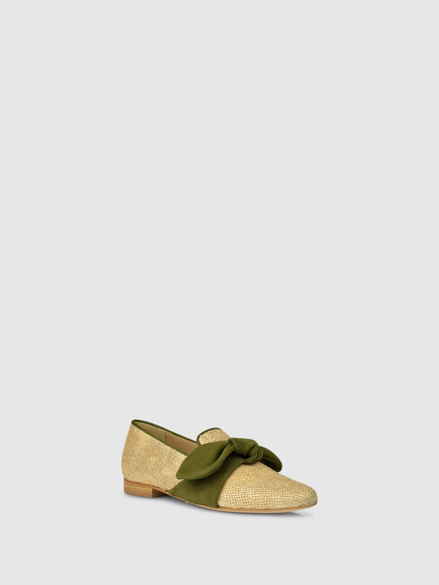 JJ Heitor Loafers com Laço D01L2 Gold/Green