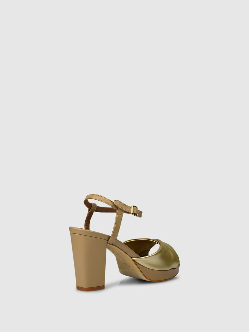JJ Heitor Sandálias de Salto G02L1 Beige/Gold