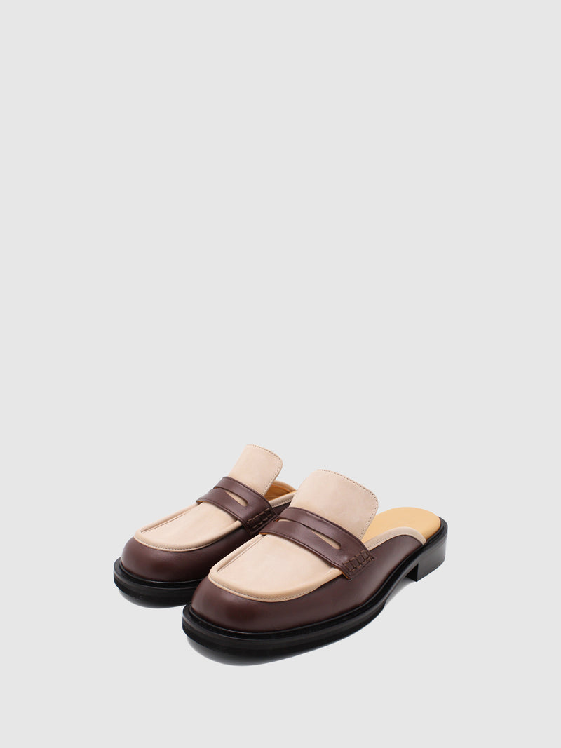 JJ Heitor Brown Sling-Back Mules