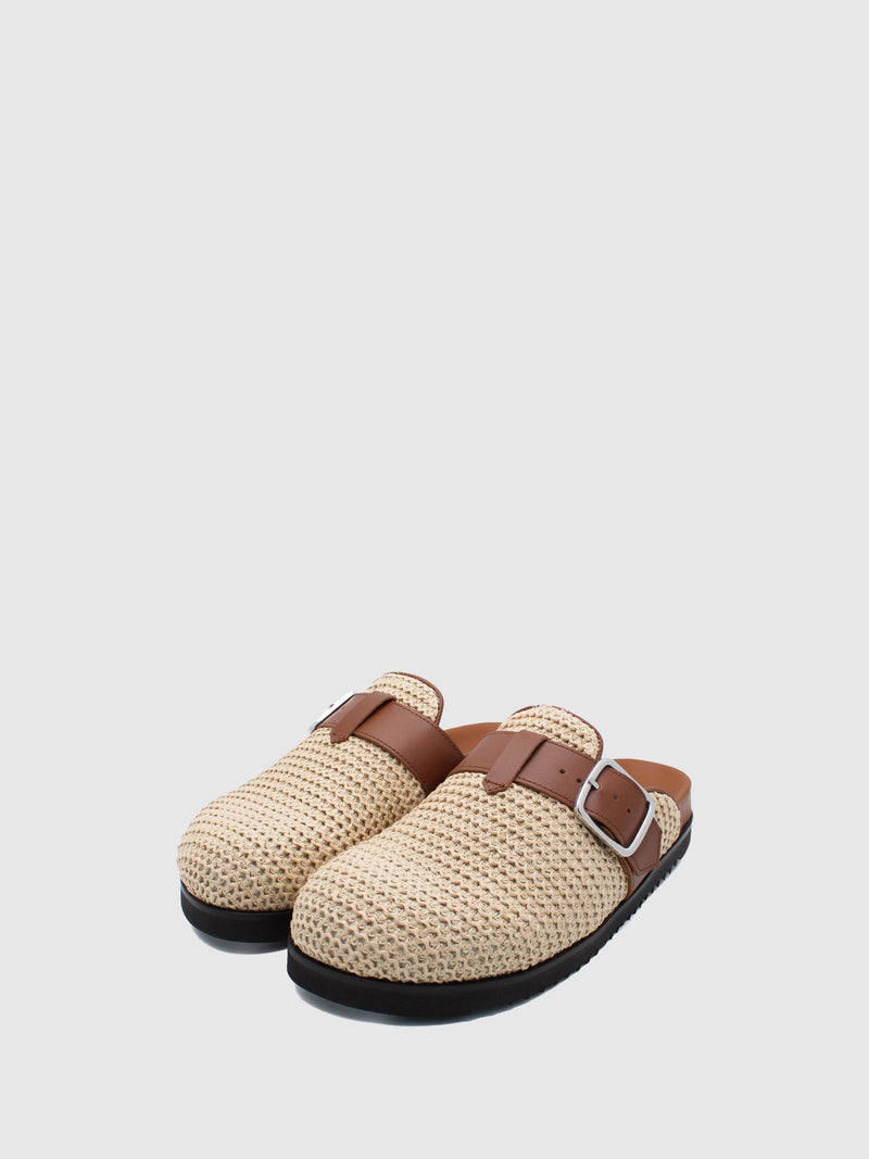 JJ Heitor Beige Open Slippers