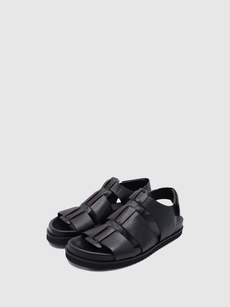 JJ Heitor Black Crossover Sandals