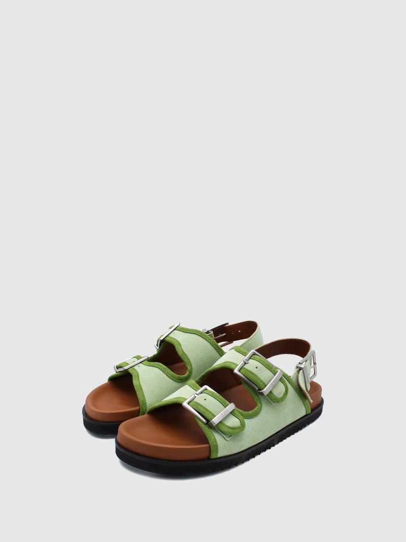 JJ Heitor Green Crossover Sandals