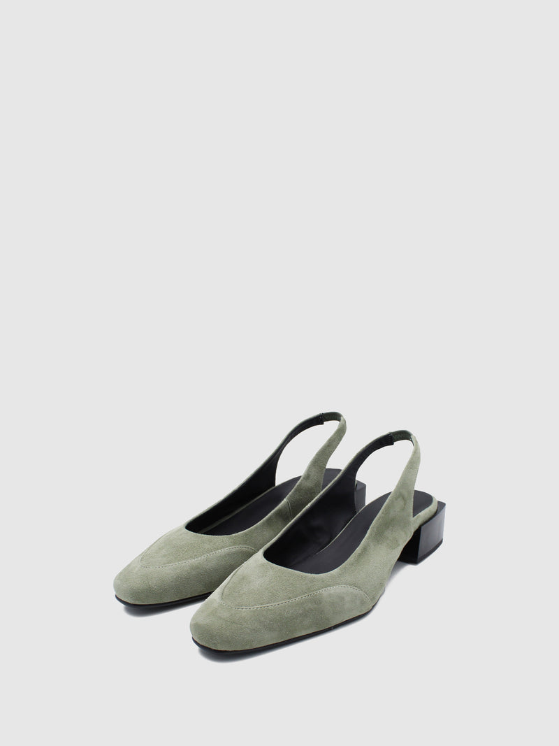 JJ Heitor Green Sling-Back Pumps Shoes