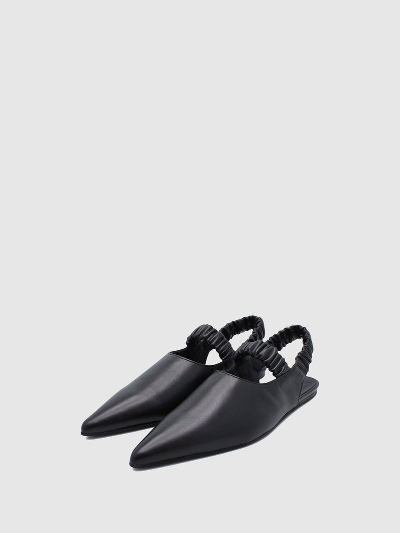 JJ Heitor Black Sling-Back Shoes