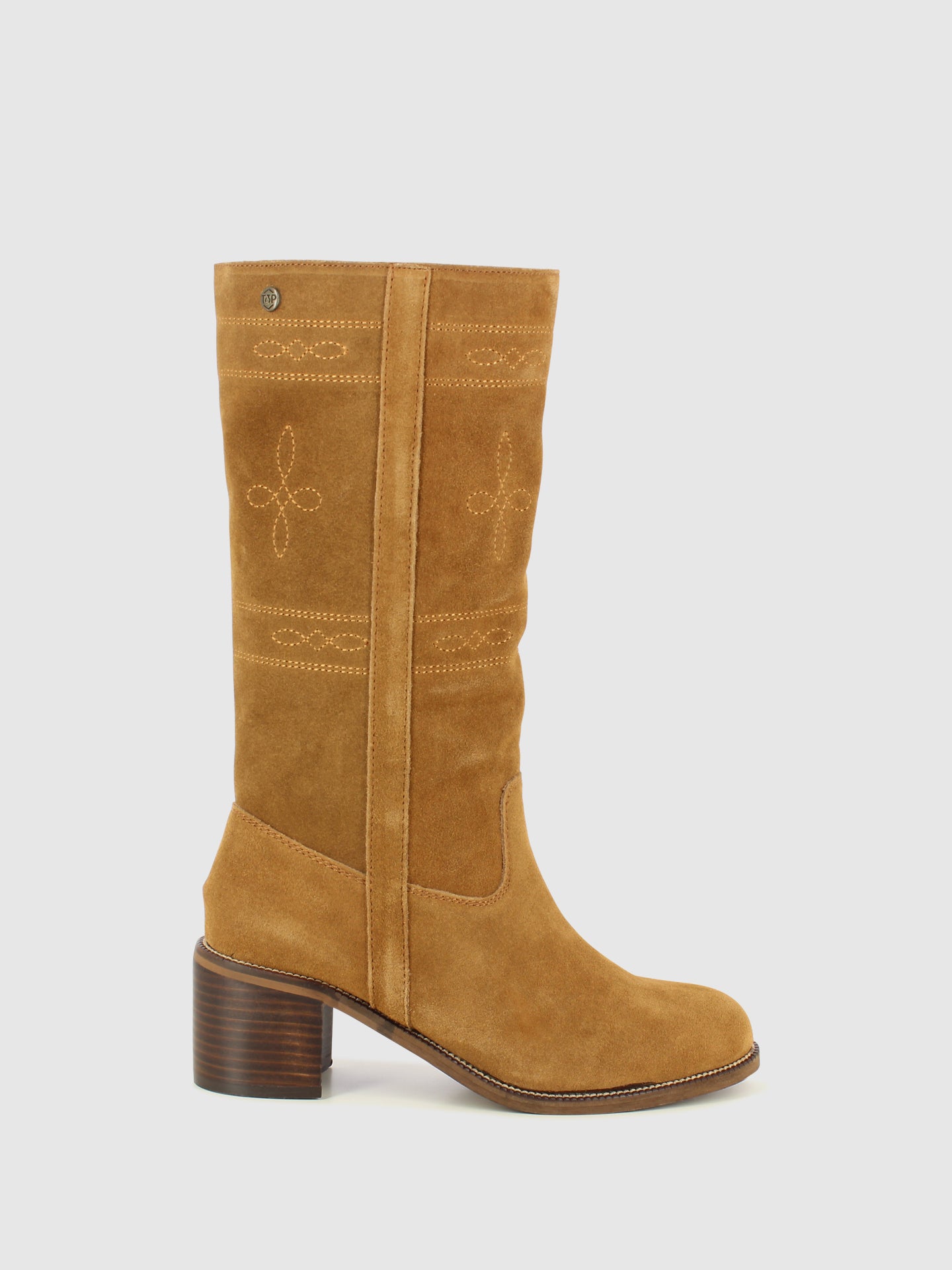 Top3 Botas com Ponta Redonda em Camel