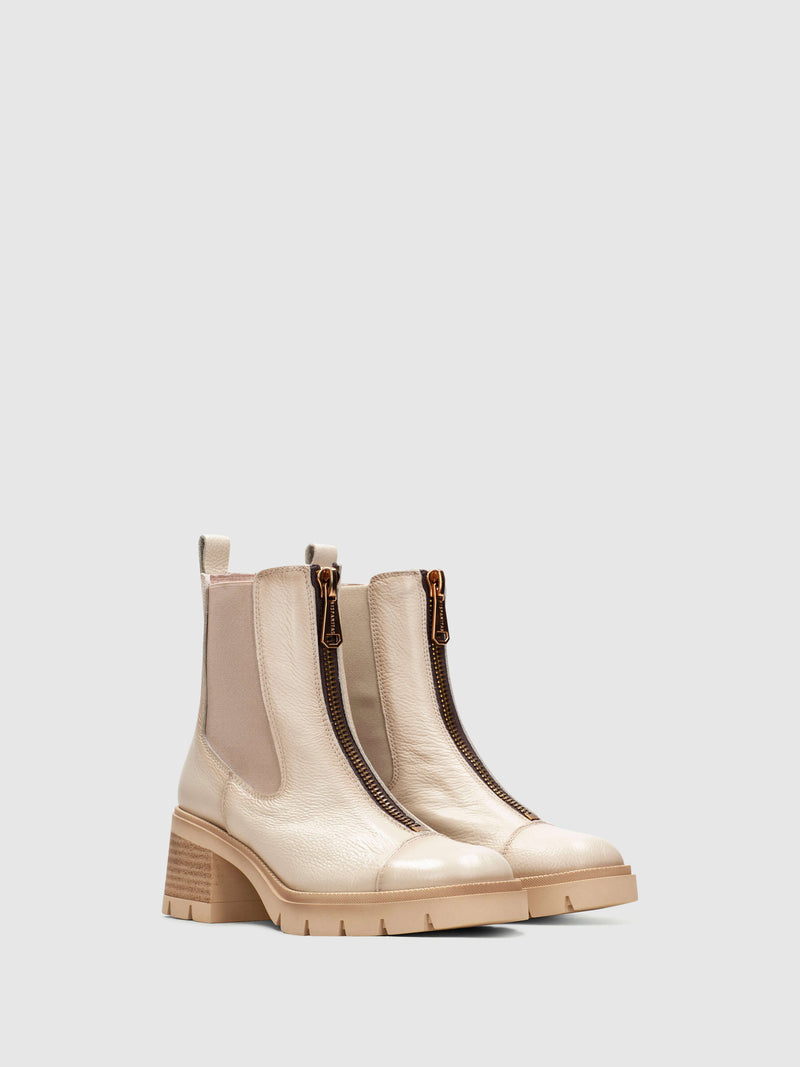 Hispanitas Botins com Fecho em Branco Cru