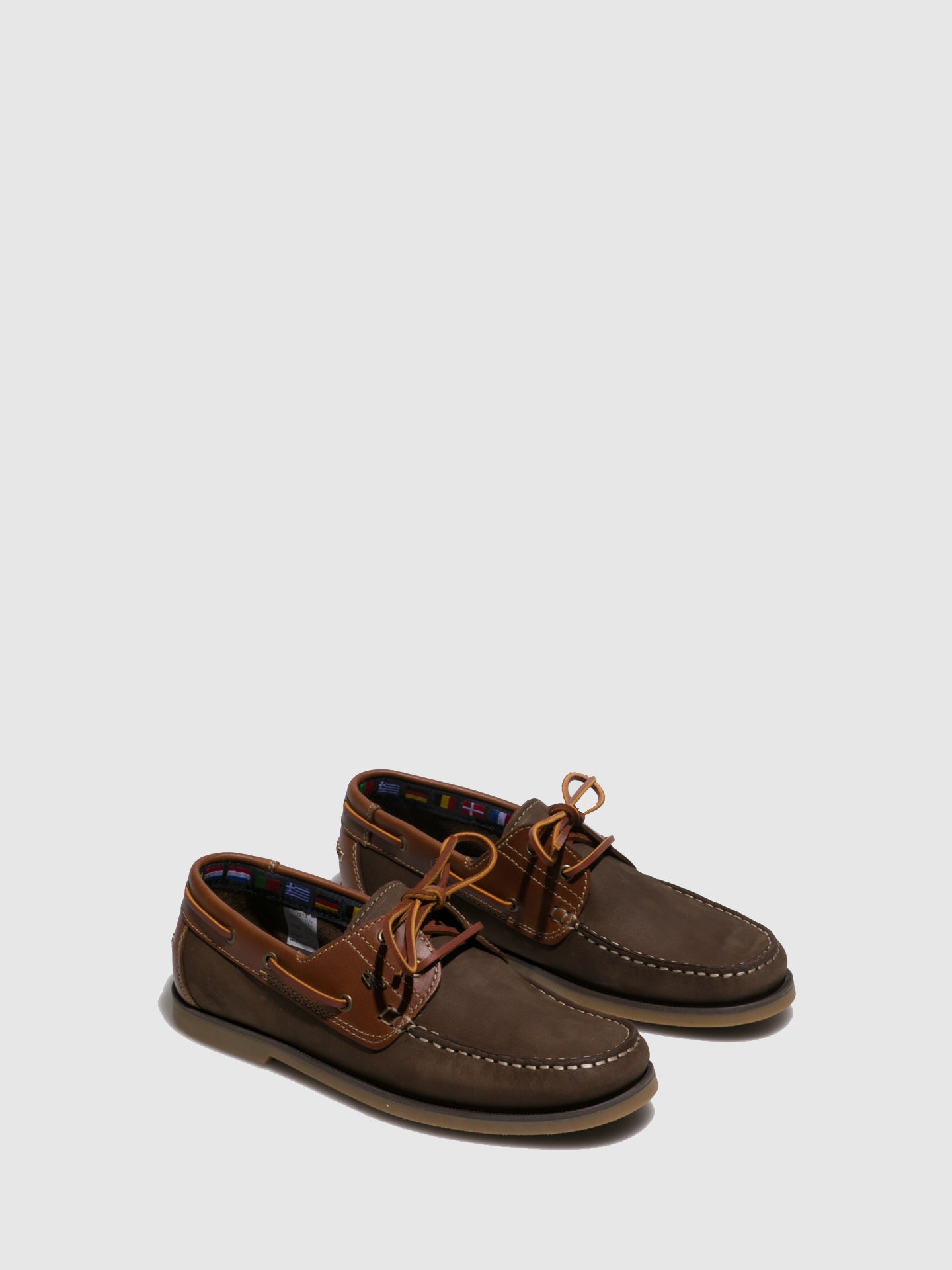 Lagarto Sapatos com Atacadores em Castanho