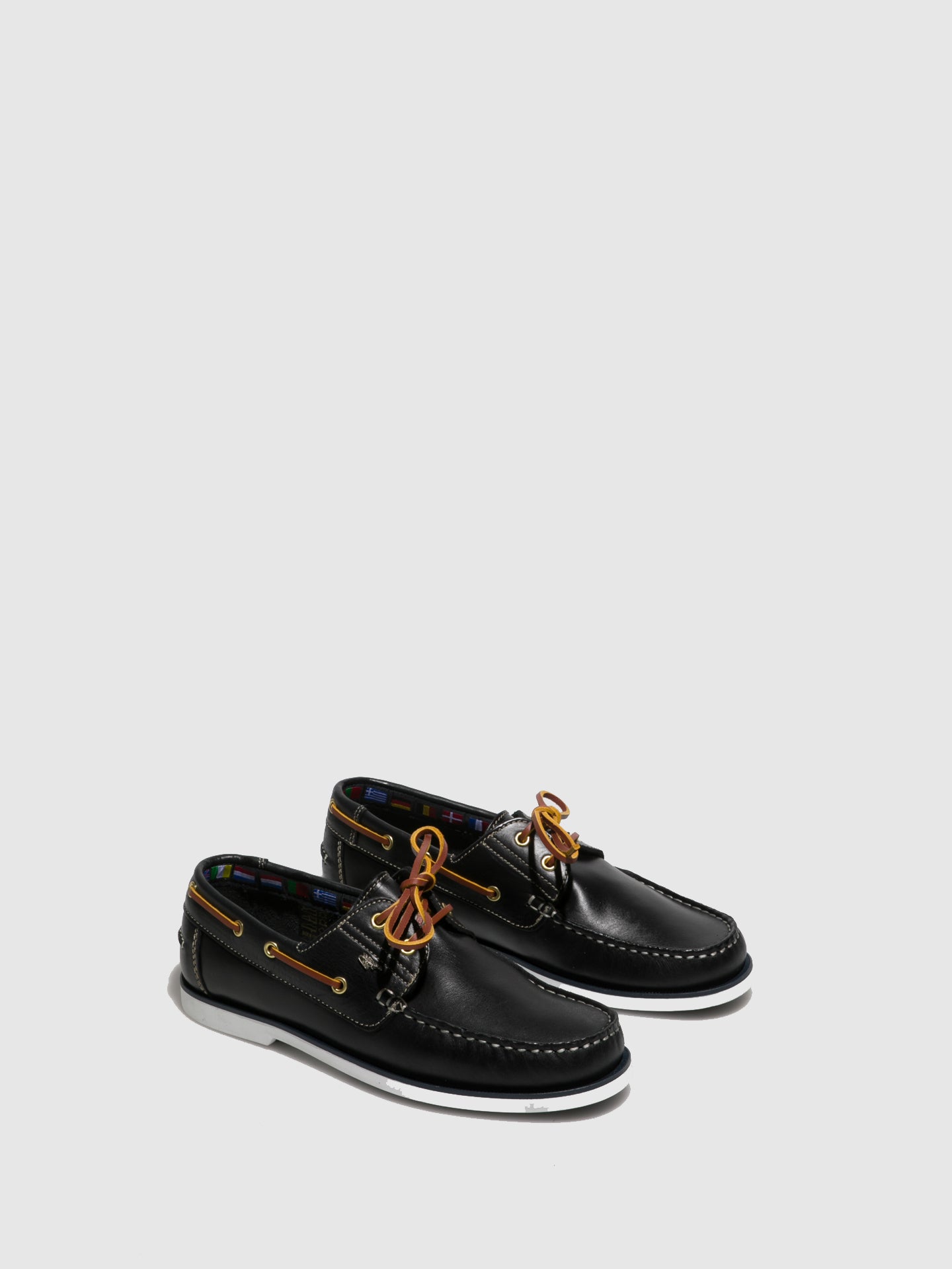Lagarto Navy Leather Lace-up Shoes