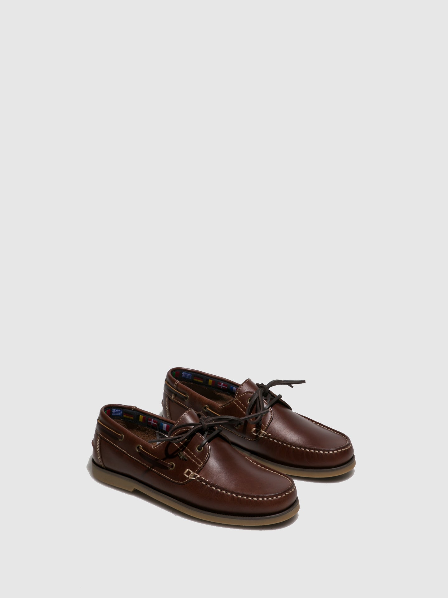 Lagarto Brown Leather Lace-up Shoes