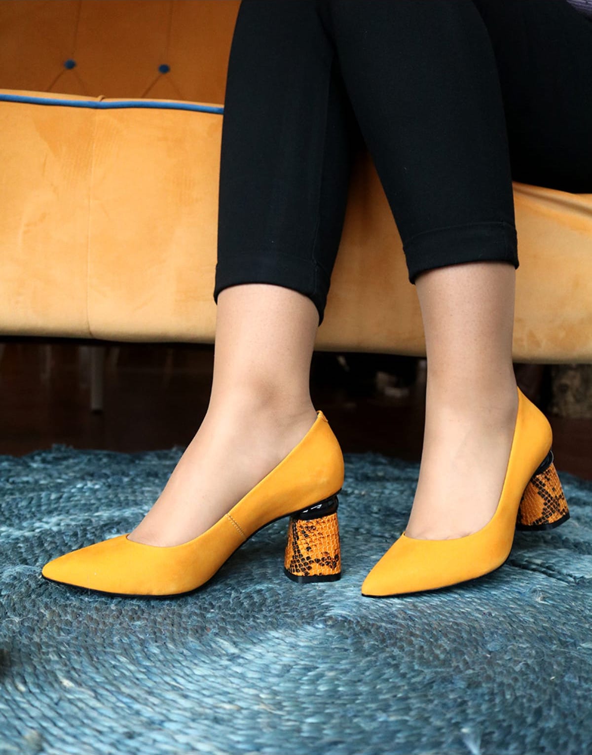 PARODI SHOES Sapatos de Salto Grosso 77/1580 Amarelo