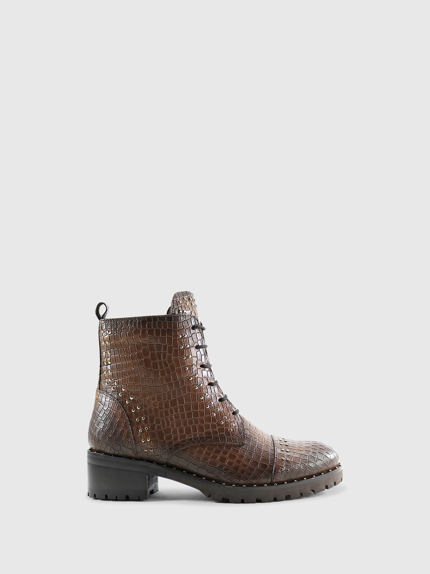 PARODI SHOES Botins com Atacadores em Castanho