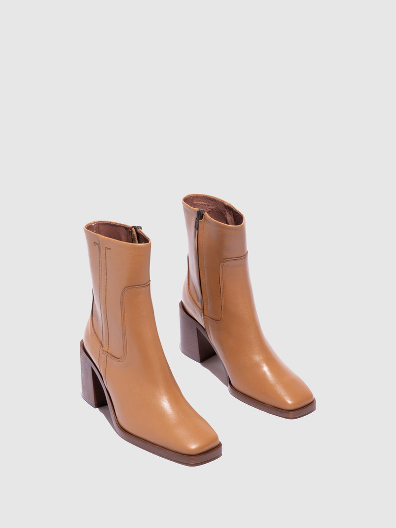 Foreva Natural Zip Up Ankle Boots