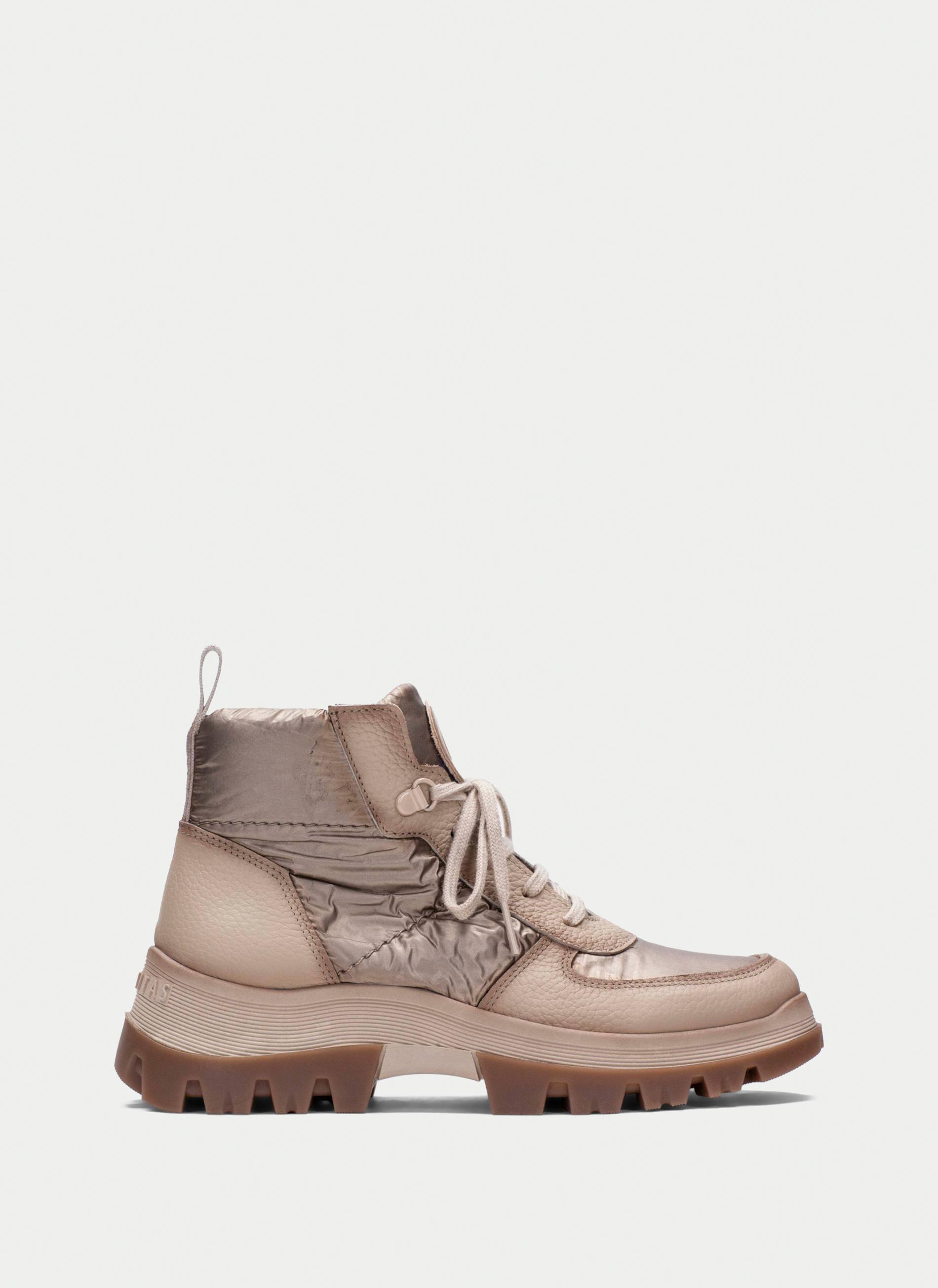 Hispanitas Taupe Lace-up Ankle Boots