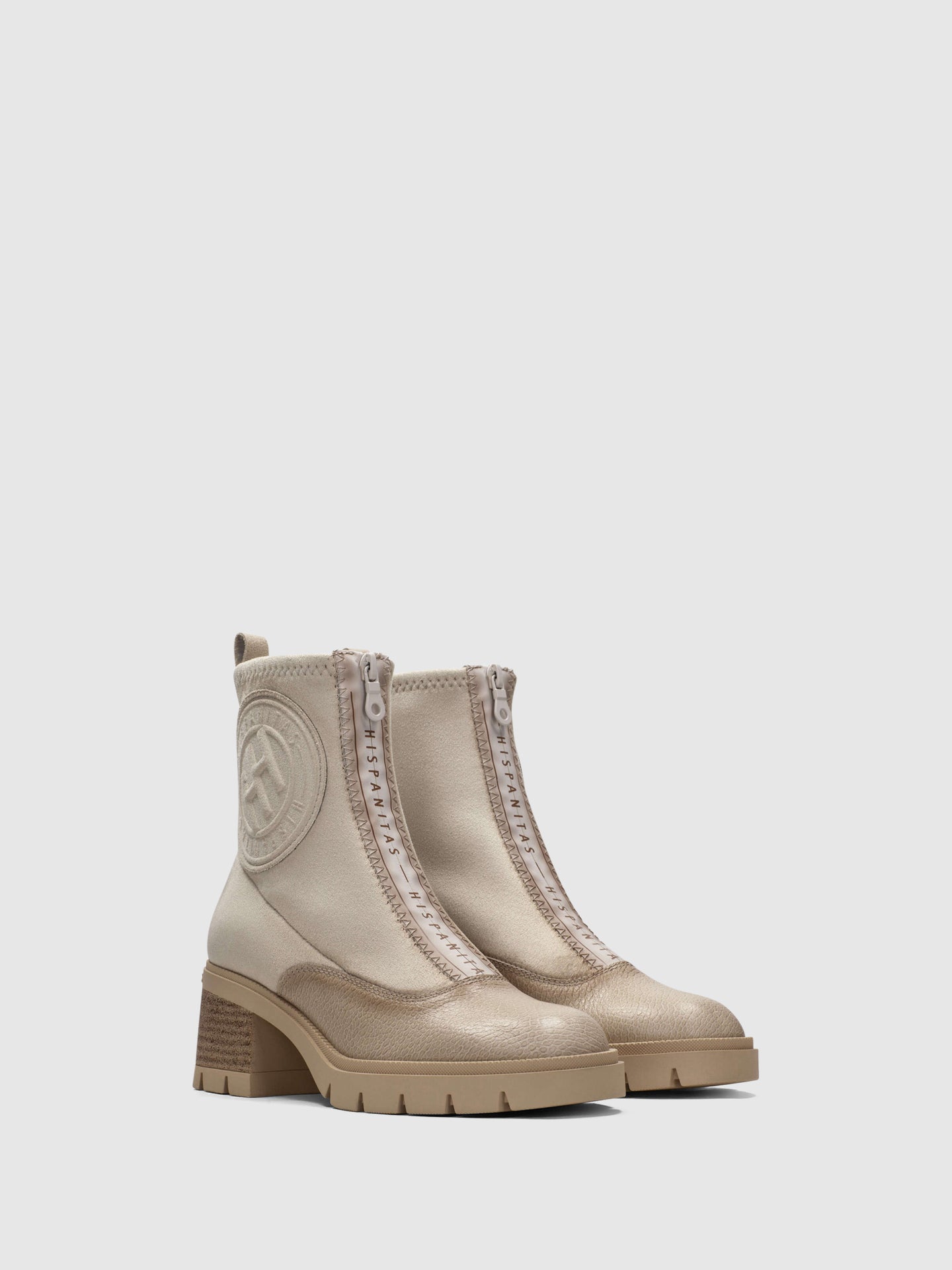 Hispanitas Botins com Fecho em Bege