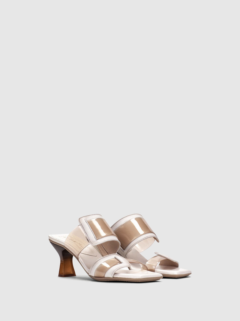 Hispanitas White Open Toe Mules