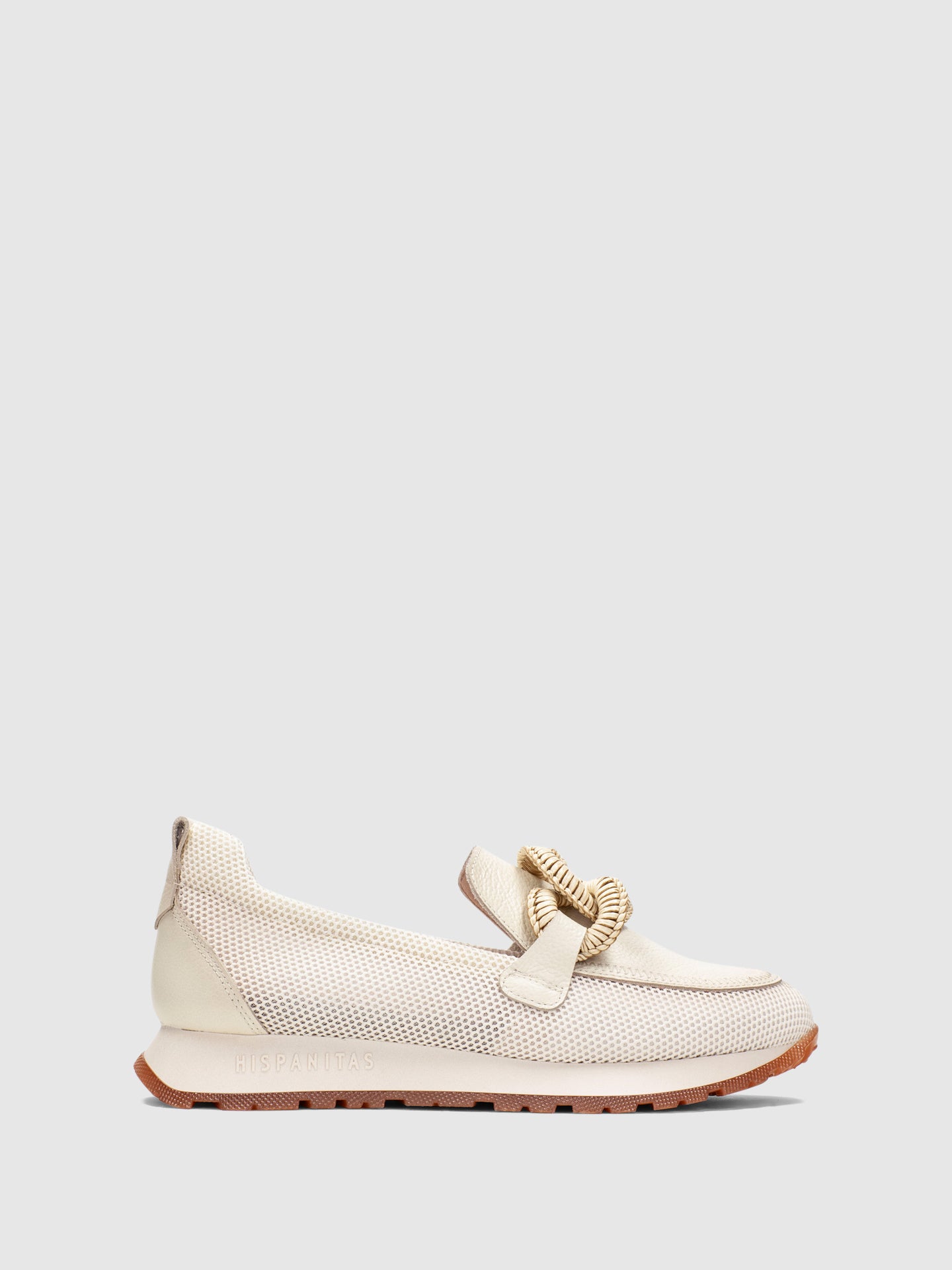 Hispanitas Sapatos com Apliques em Branco Cru