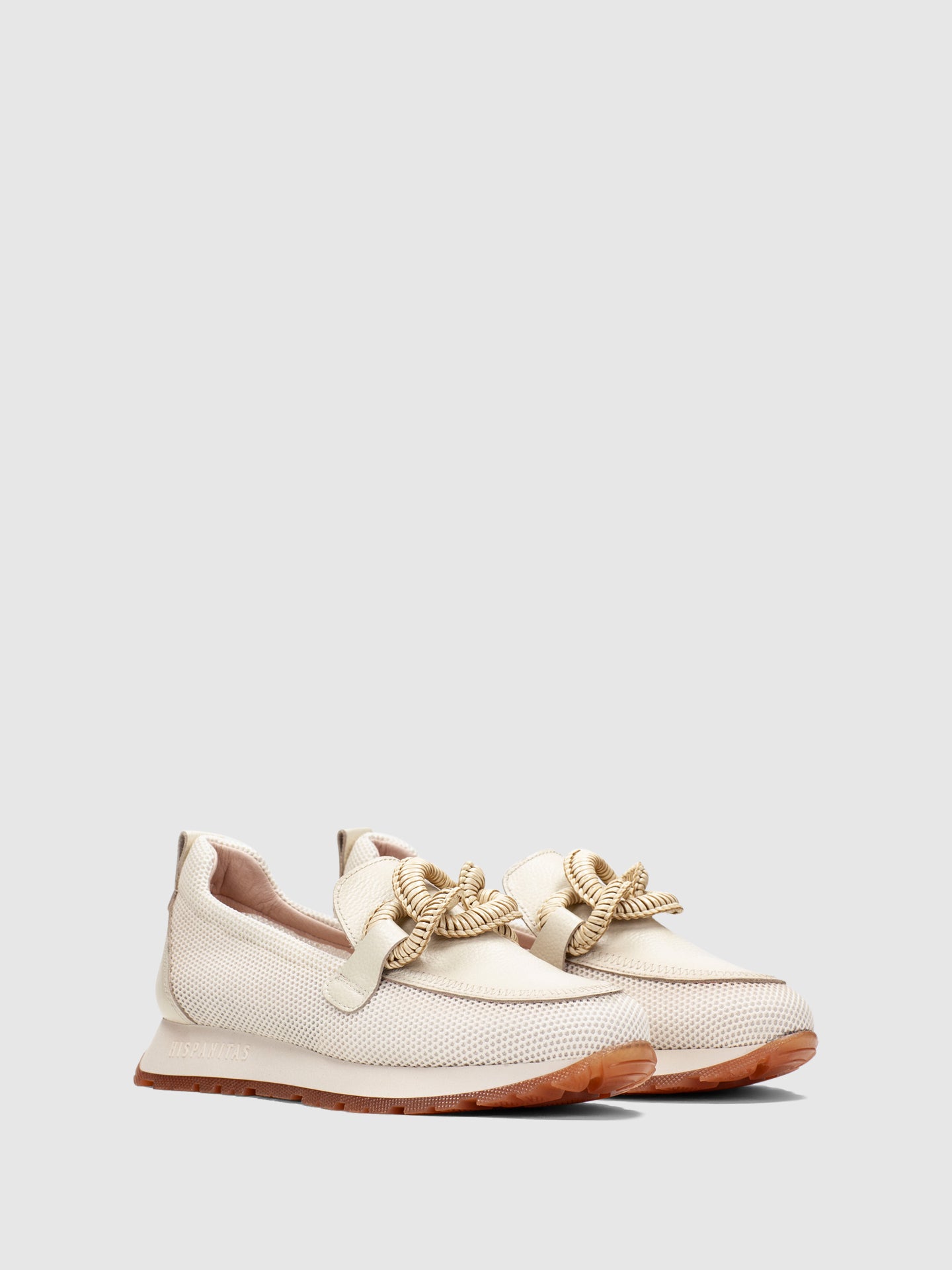 Hispanitas Sapatos com Apliques em Branco Cru
