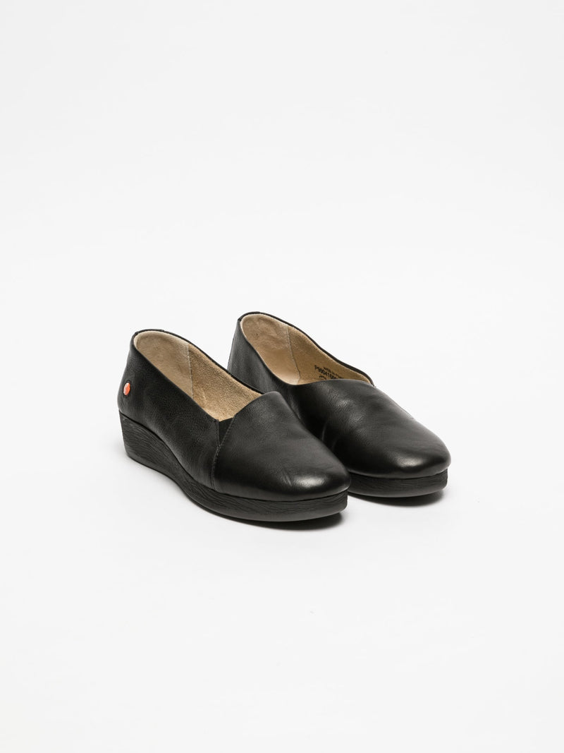 Softinos Sapatos com Cunha em Preto