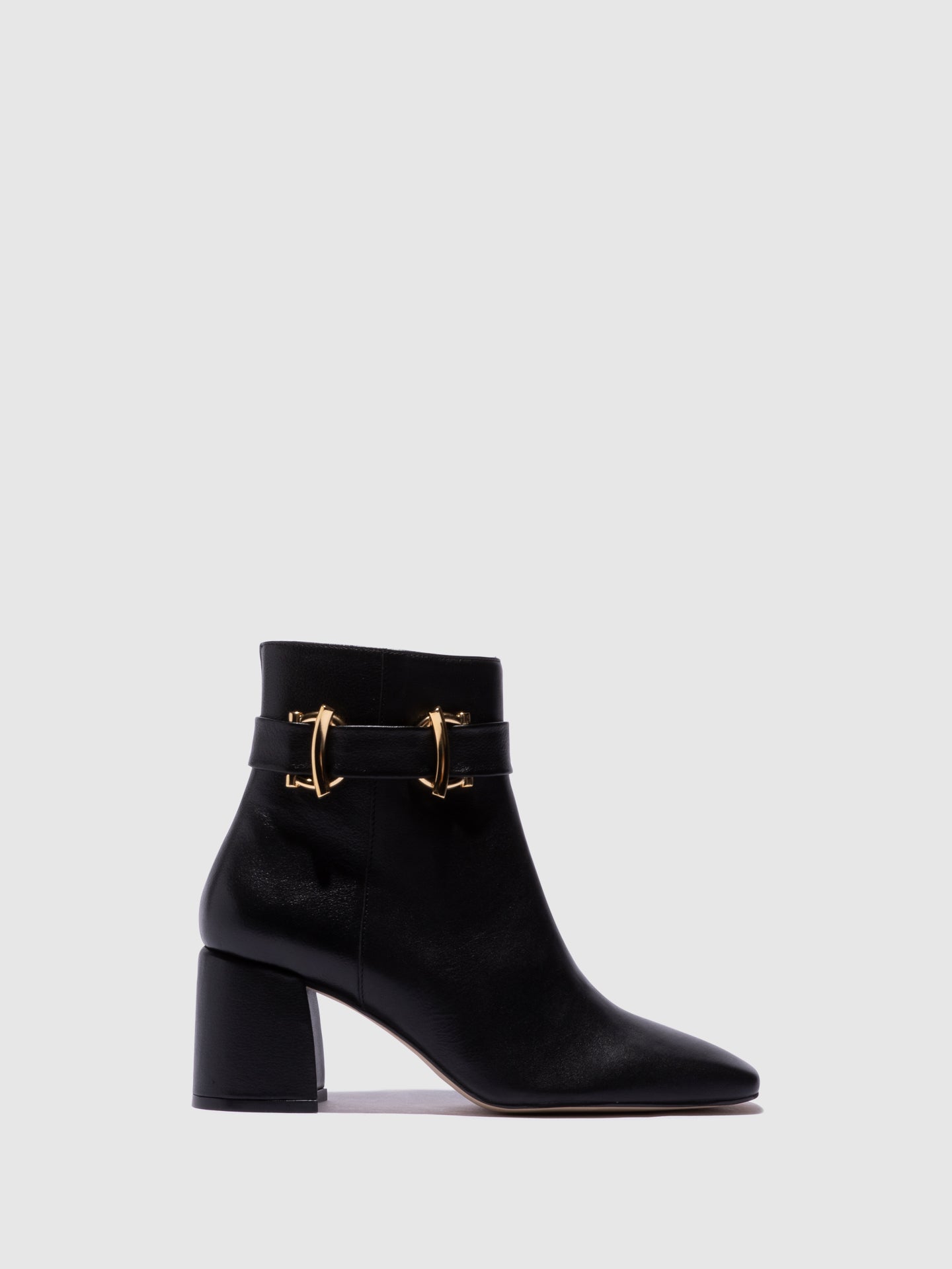 Sofia Costa Black Zip Up Ankle Boots