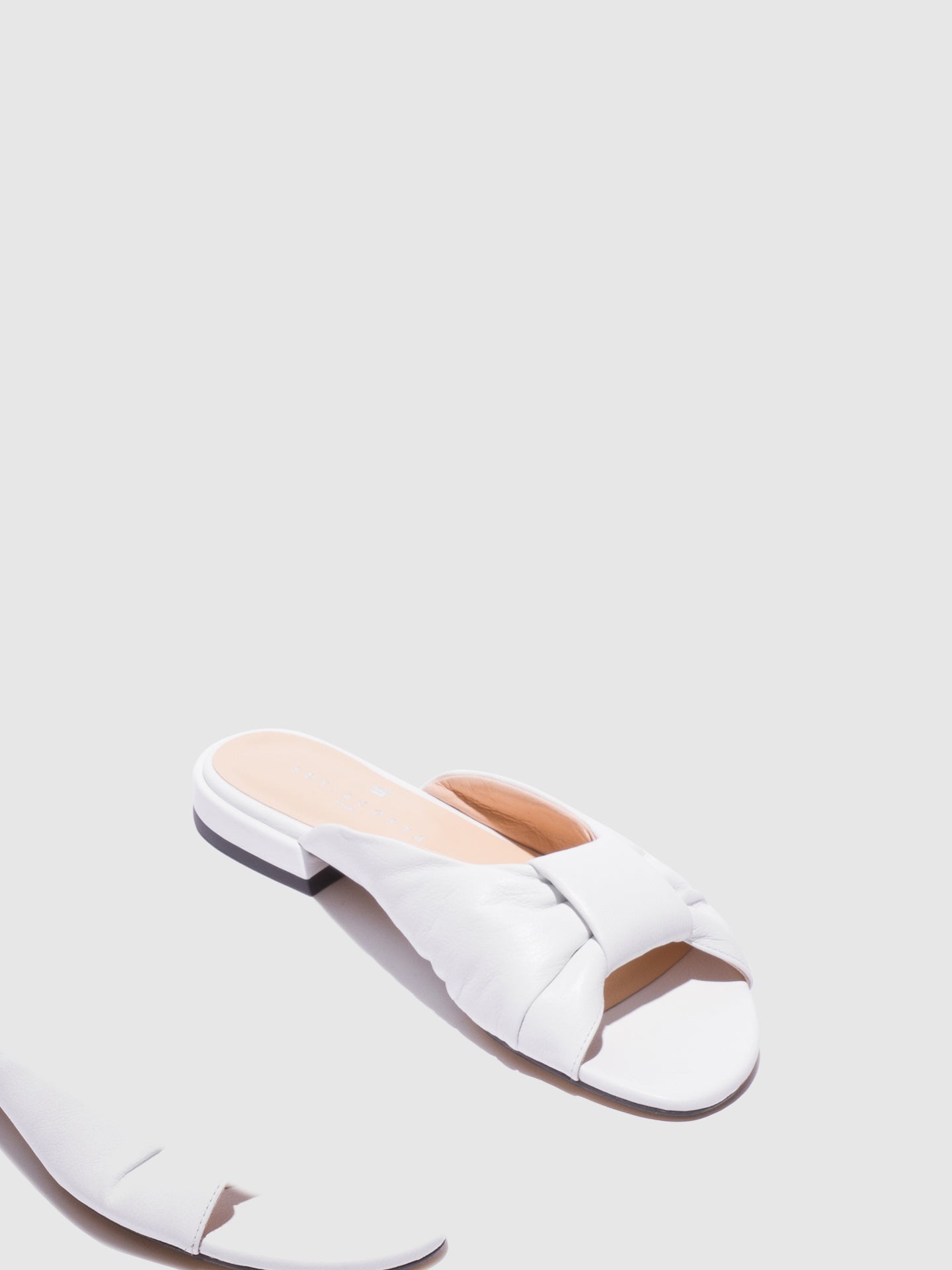 Sofia Costa White Open Toe Mules