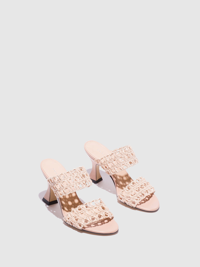 Sofia Costa Beige Kitten Heel Mules