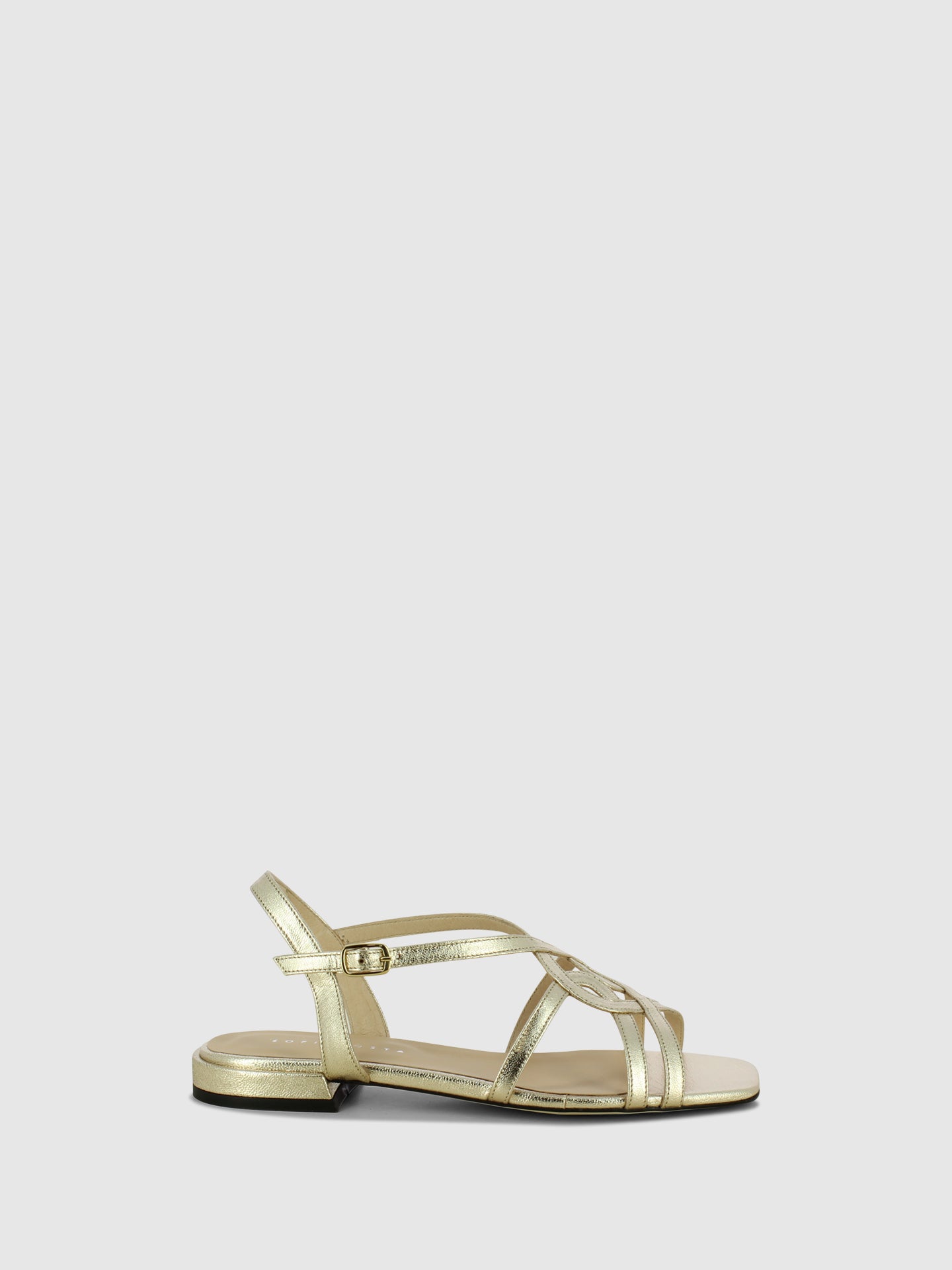 Sofia Costa Sandálias com Fivela em Dourado