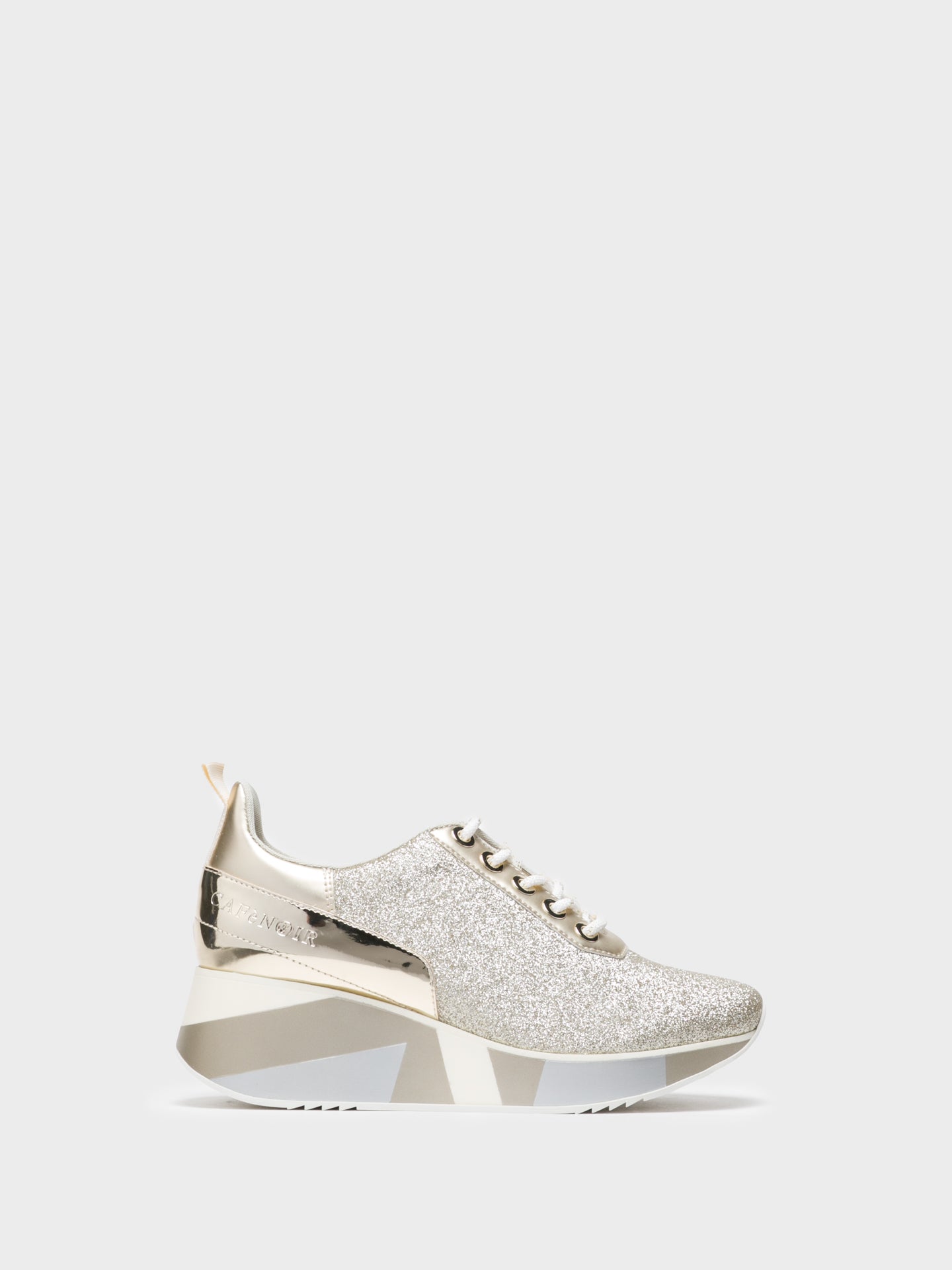 Cafè Noir Sapatos com Atacadores em Dourado