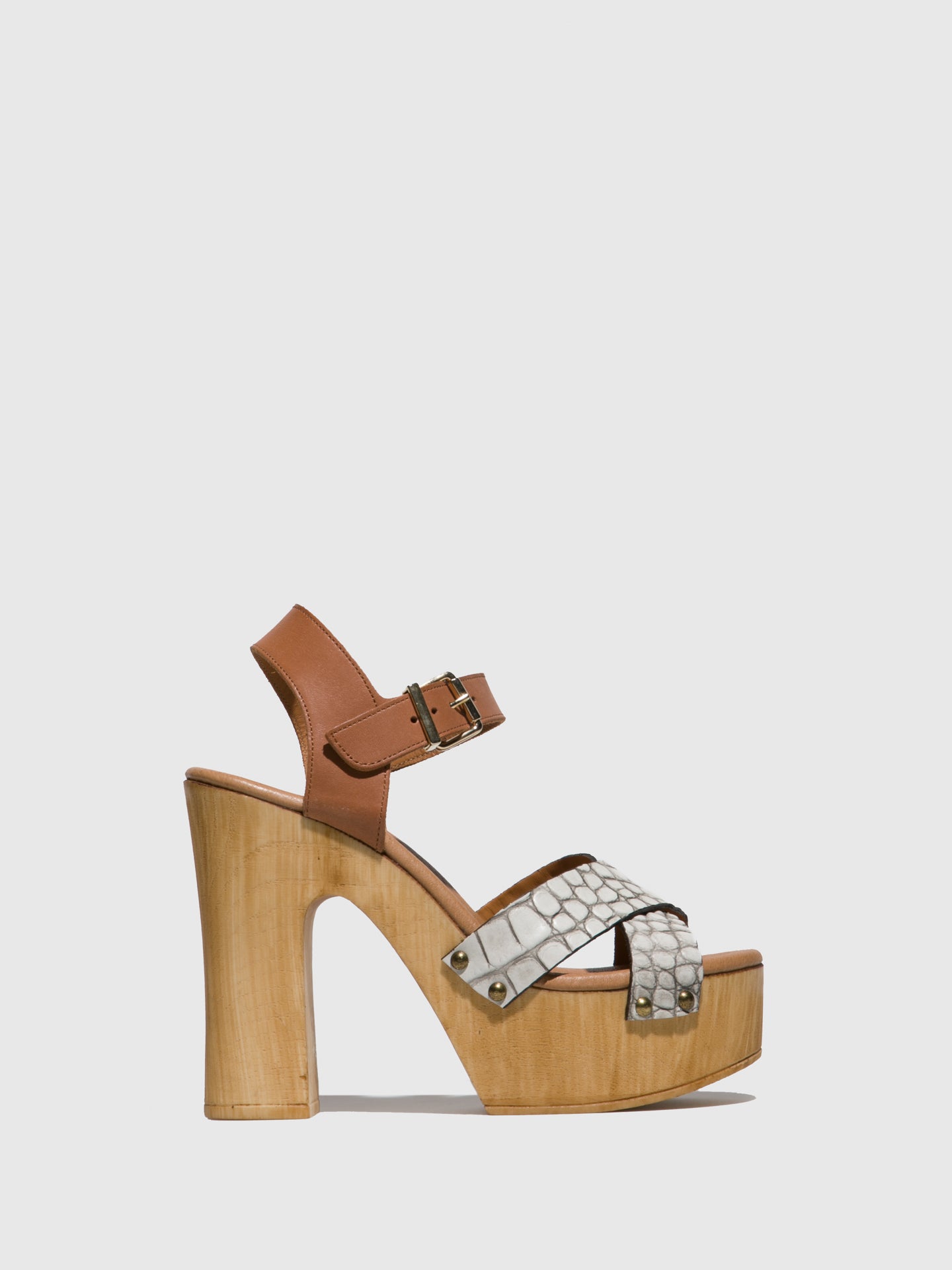 Clay's Sandálias de Salto Alto com Tira no Calcanhar em Branco