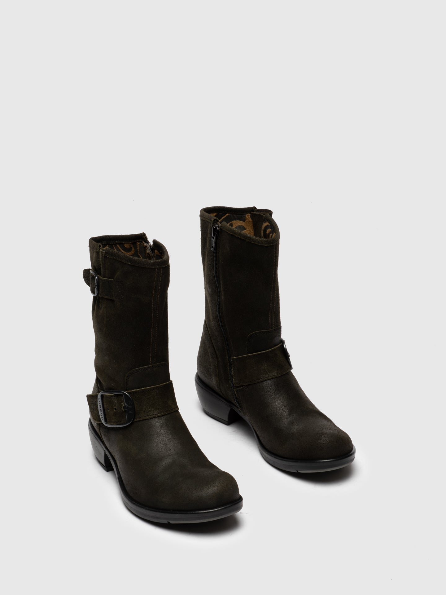 Fly London Brown Zip Up Boots