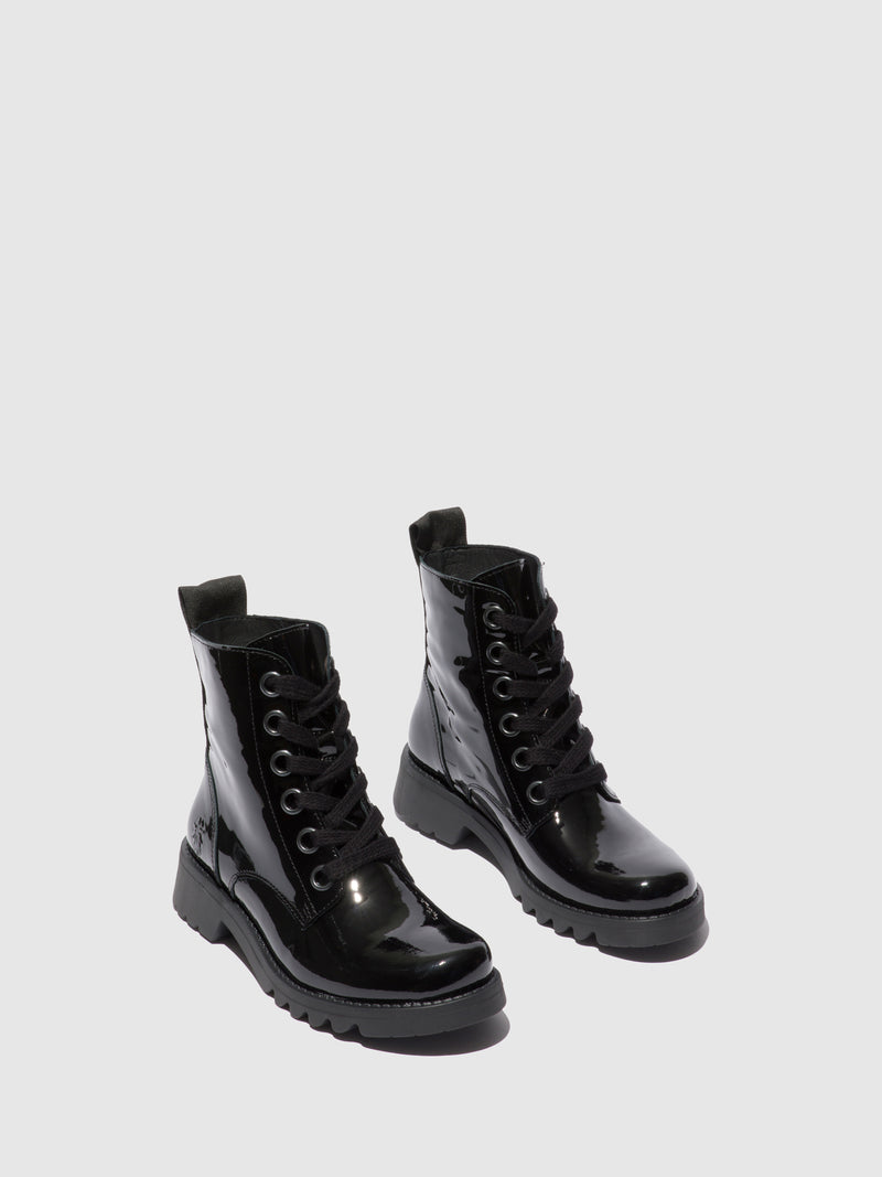 Fly London Botins com Atacadores RAGI539FLY ATLANTIS BLACK (BLACK SOLE)