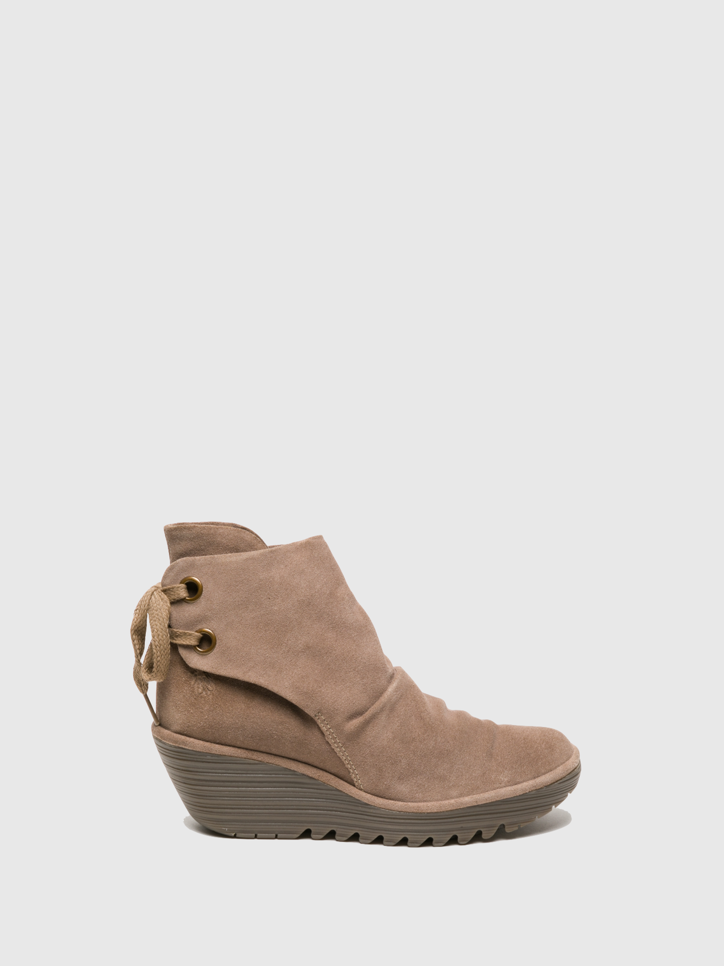 Fly London Botins de Cunha em Taupe