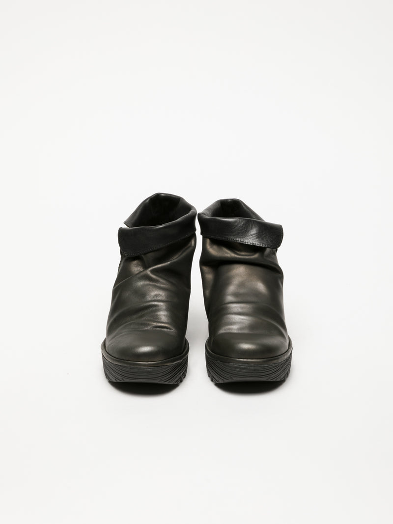 Fly London Botins com Fecho em Preto Carvão