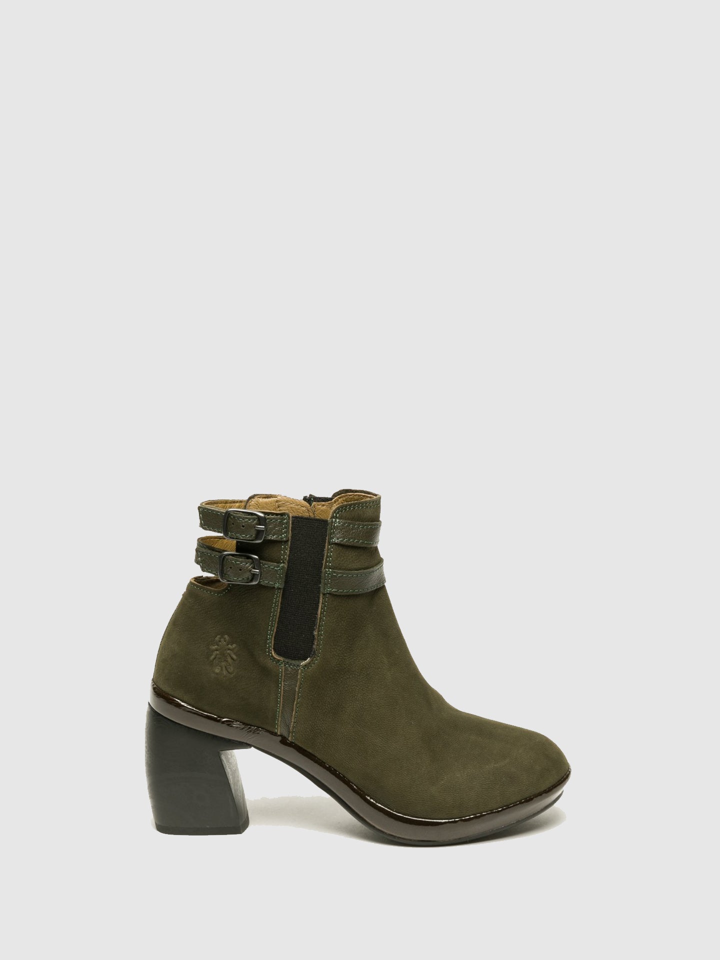 Fly London Botins com Fivela em Verde Escuro