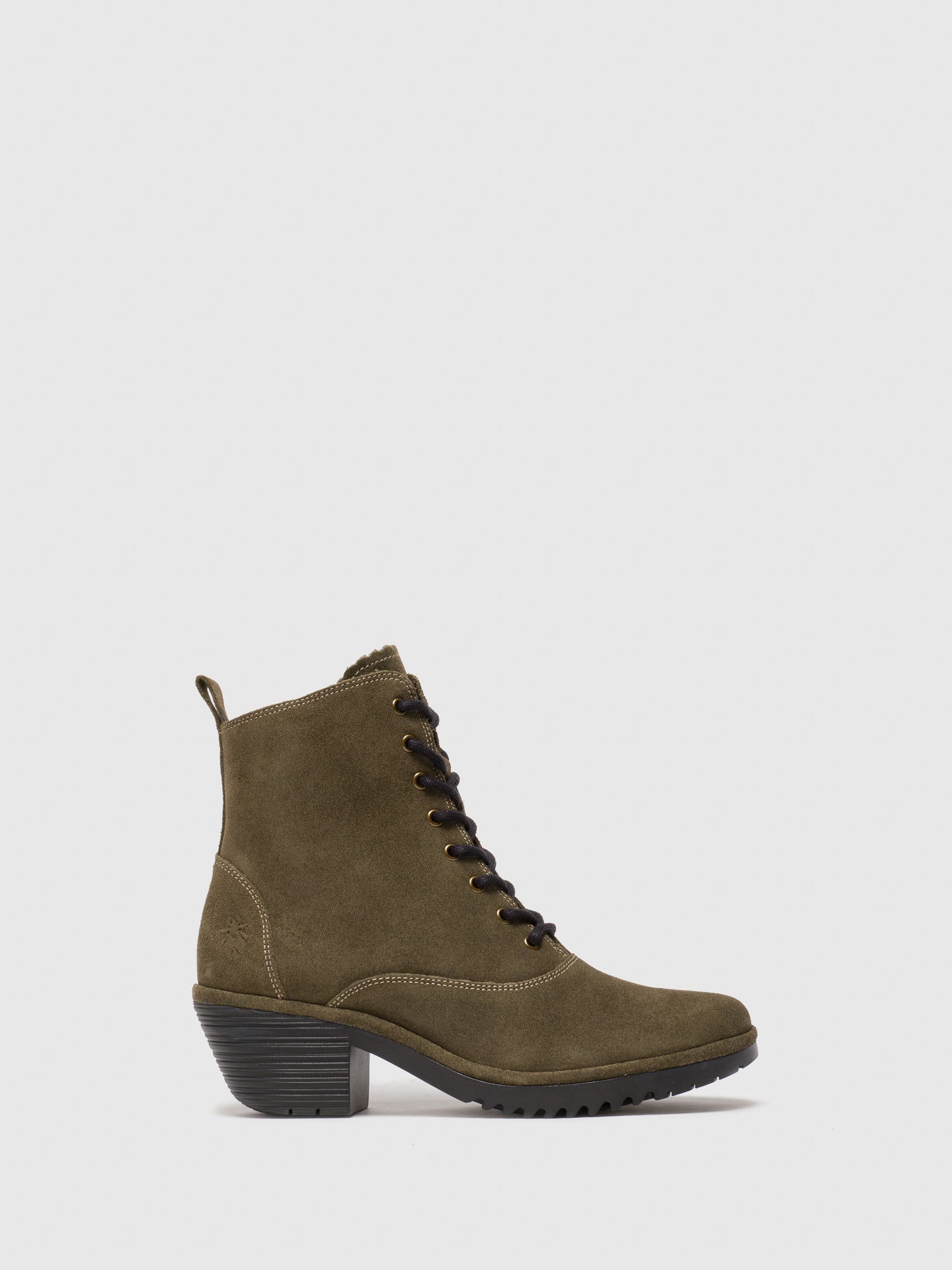 Fly London Botins com Atacadores em Verde Oliva