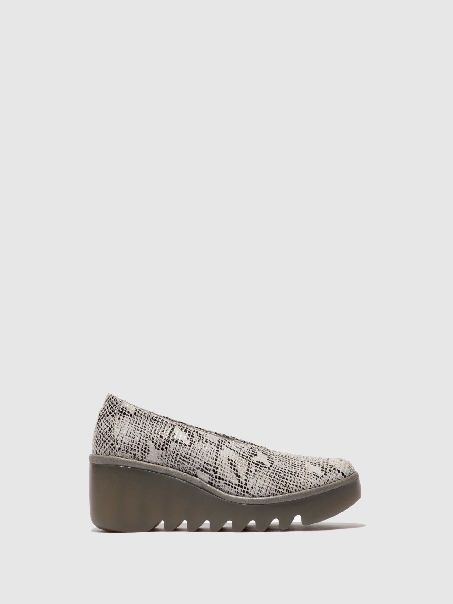 Fly London Sapatos com Cunha BESO246FLY SNAKE/JANEDA OFFWHITE/PIOMBO