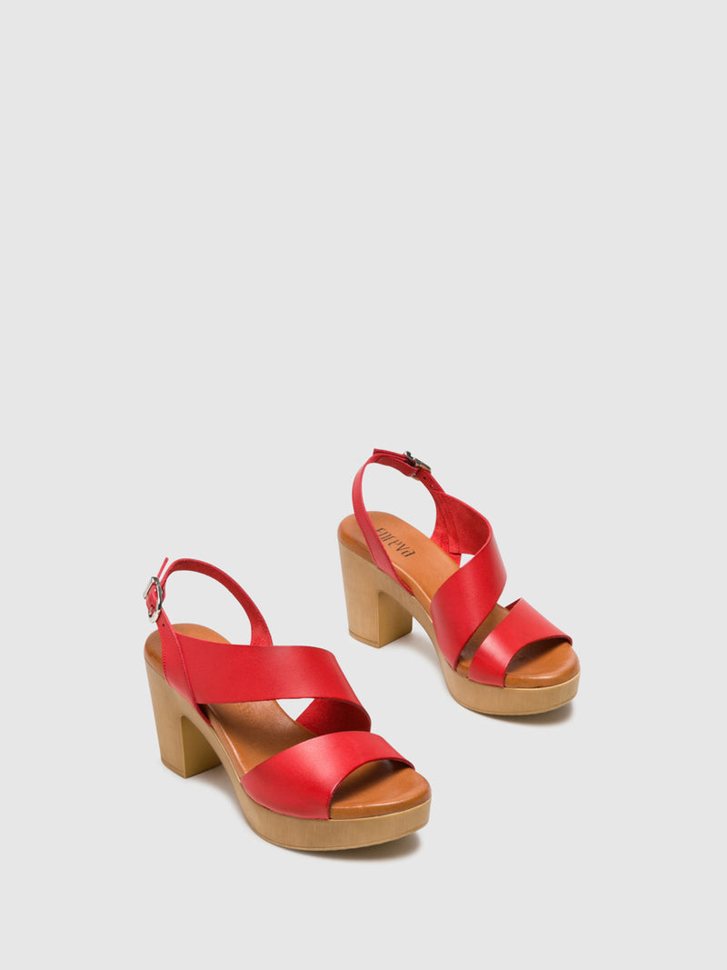 Foreva Sandálias com Fivela em Vermelho