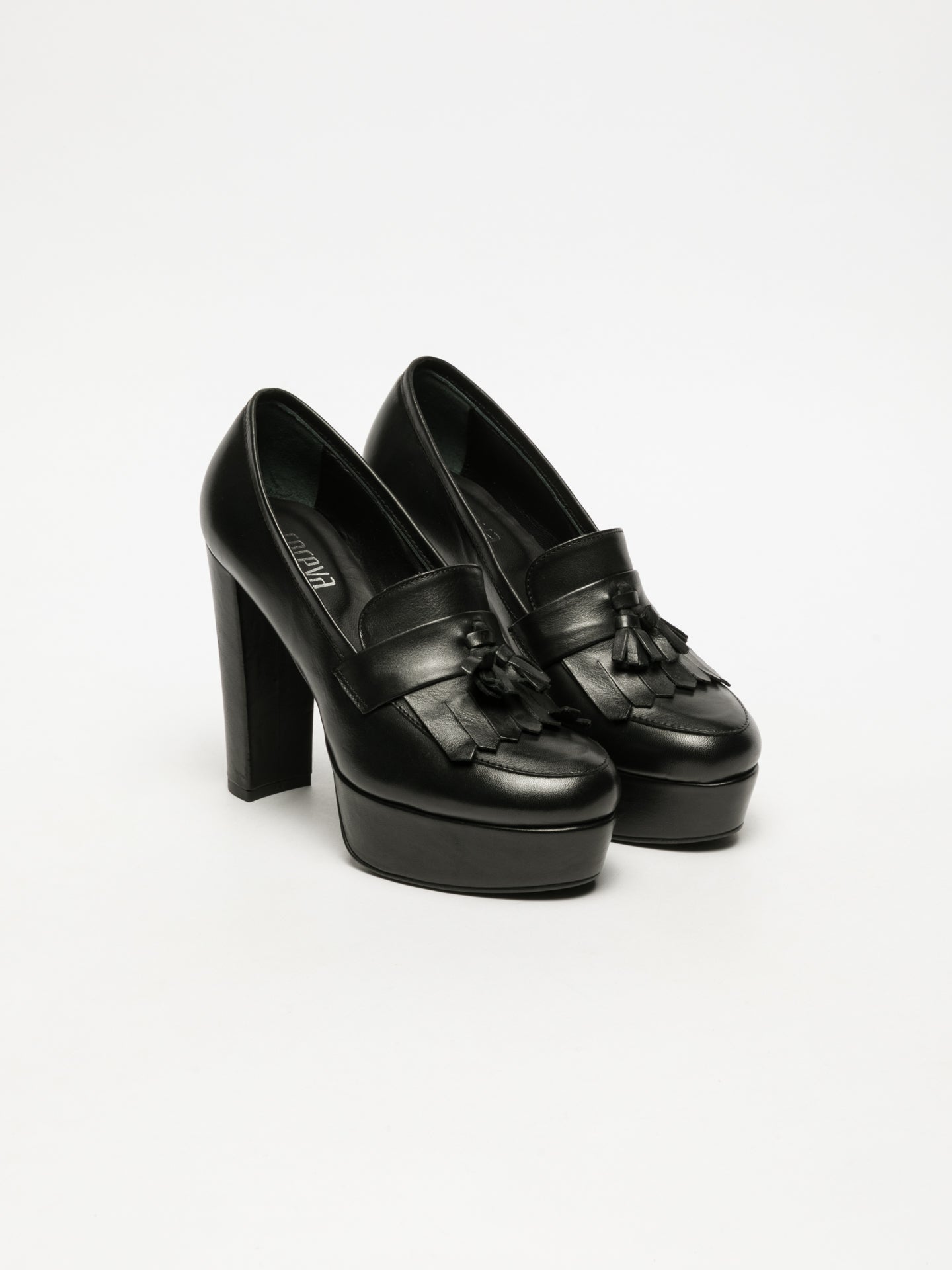 Foreva Sapatos de Salto Grosso em Preto