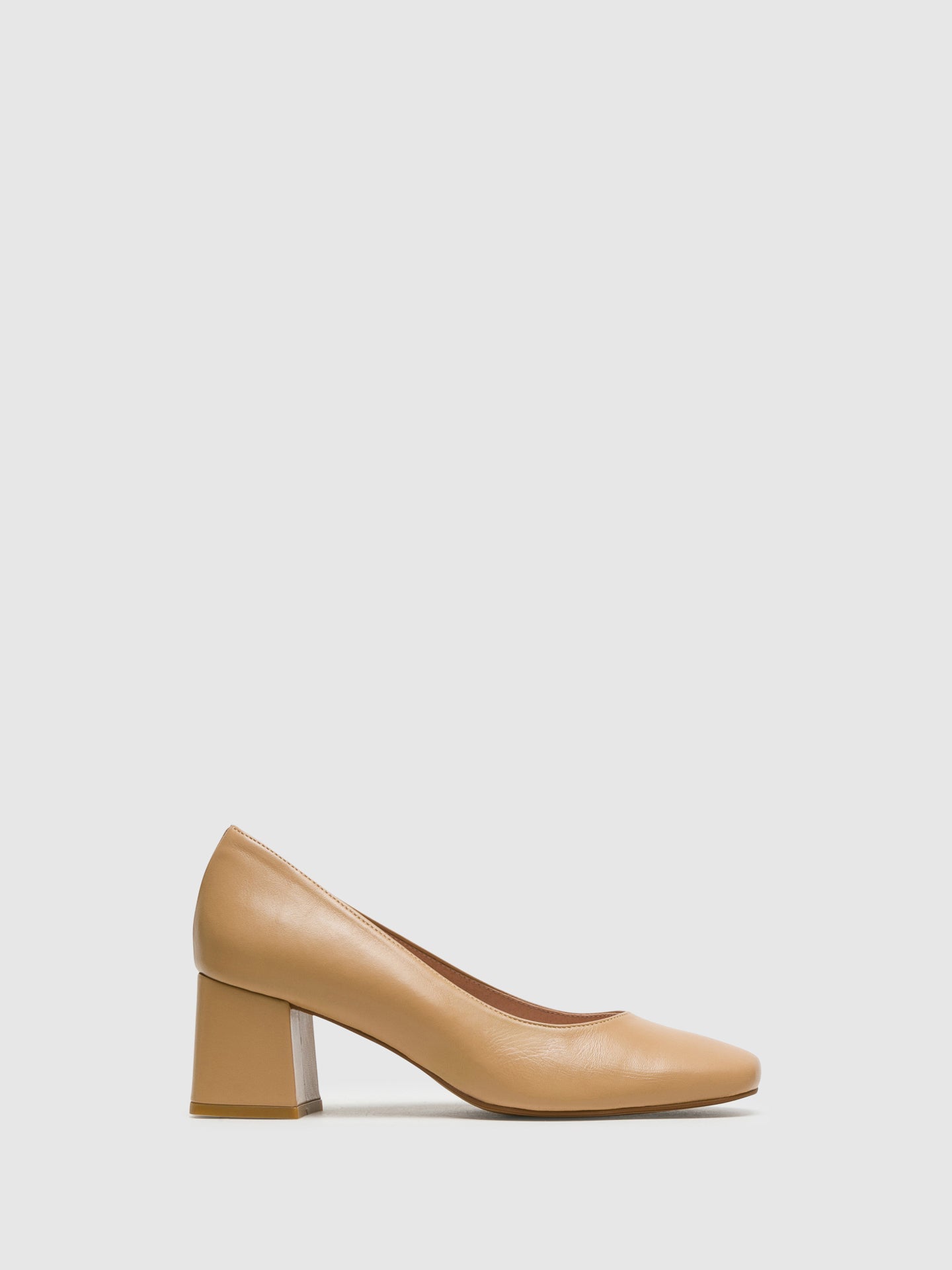 Foreva Sapatos de Salto Alto com Ponta Quadrada em Bege