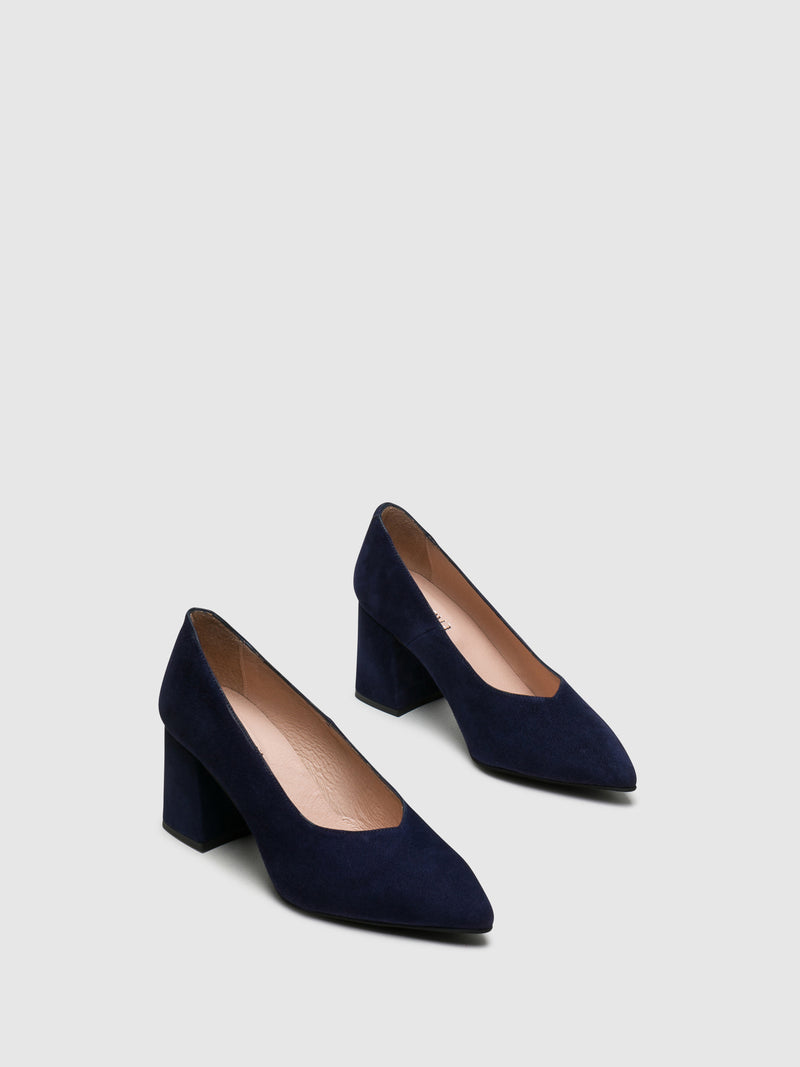 Foreva Sapatos de Salto Alto com Ponta Quadrada em Azul