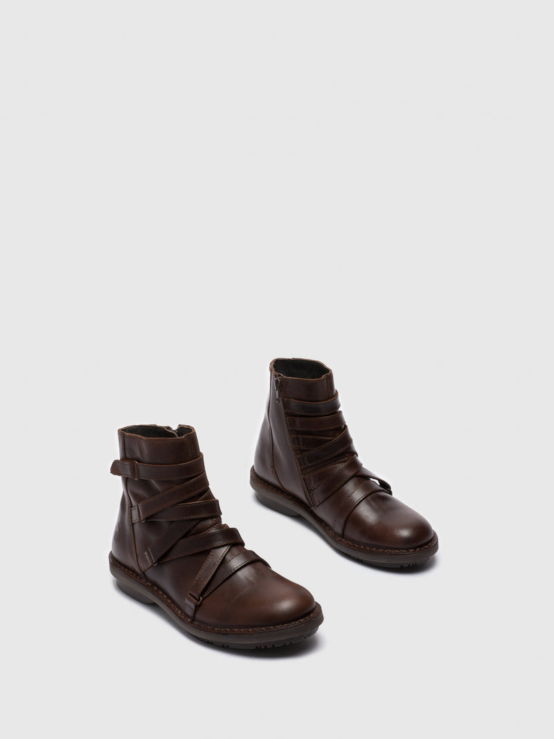 Fly London Botins com Fecho em Castanho
