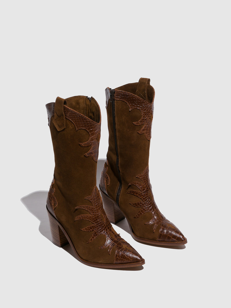 Foreva Botas Pontiagudas em Castanho