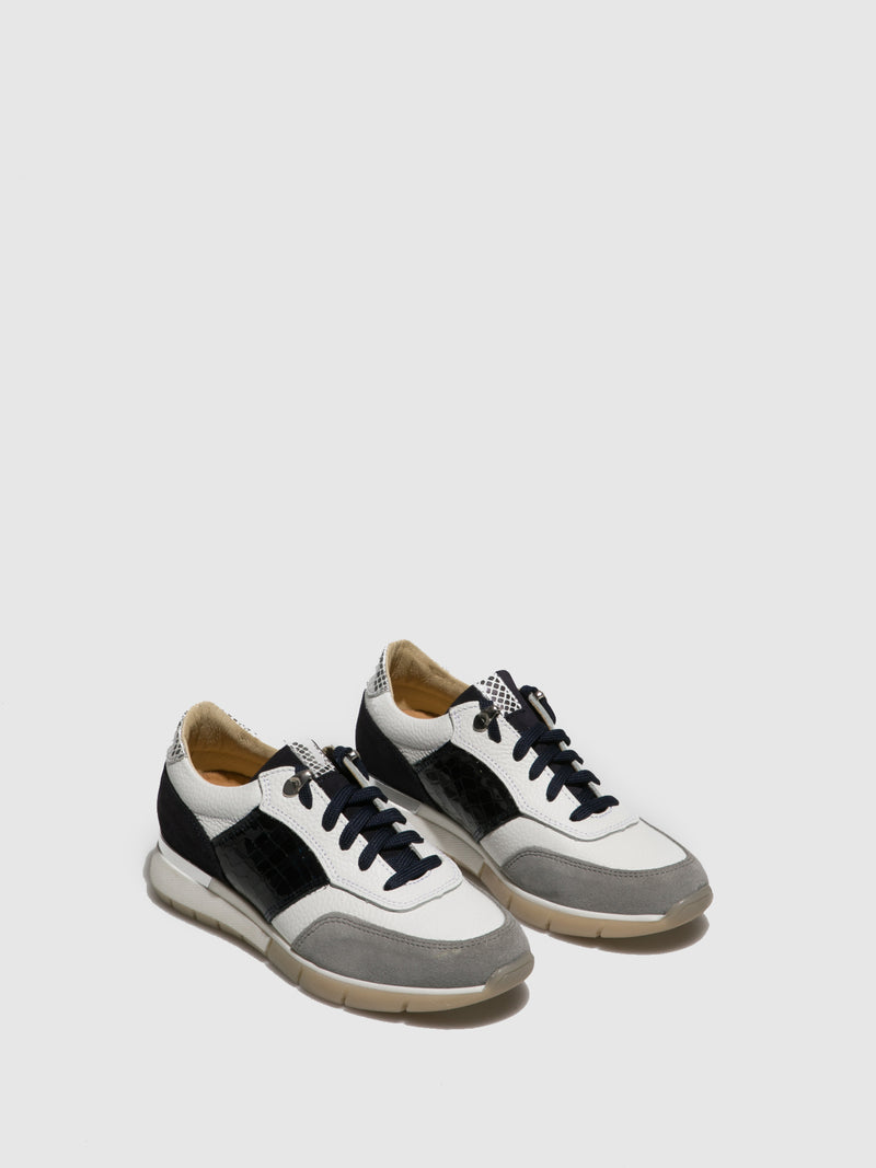 Foreva Blue White Lace-up Trainers