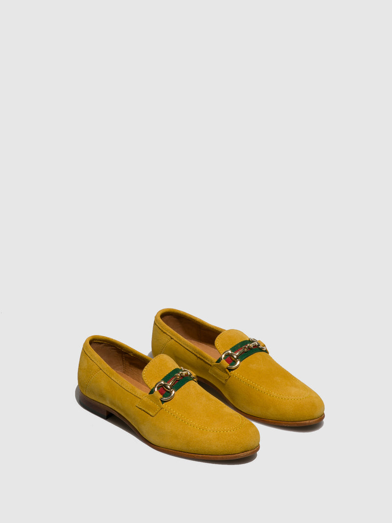 Foreva Sapatos Mocassins em Pele Amarela