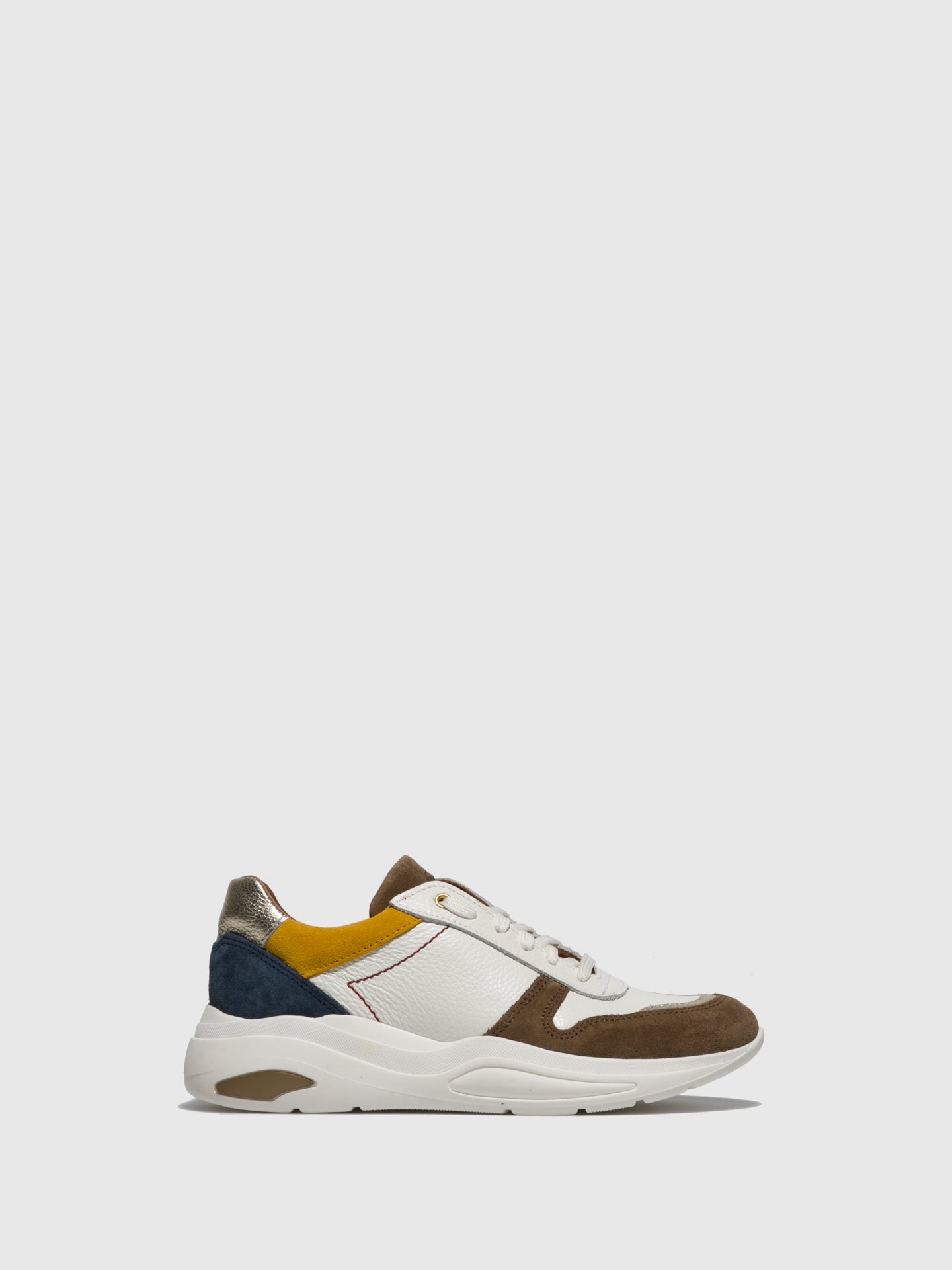Fungi Brown White Lace-up Trainers
