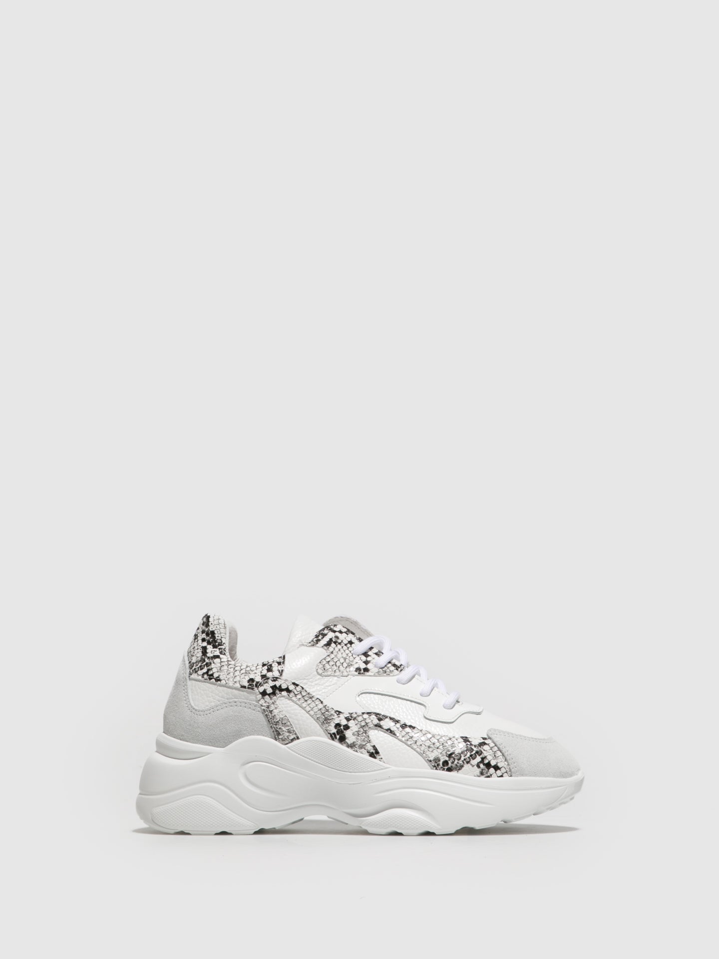 Fungi Gray White Lace-up Trainers